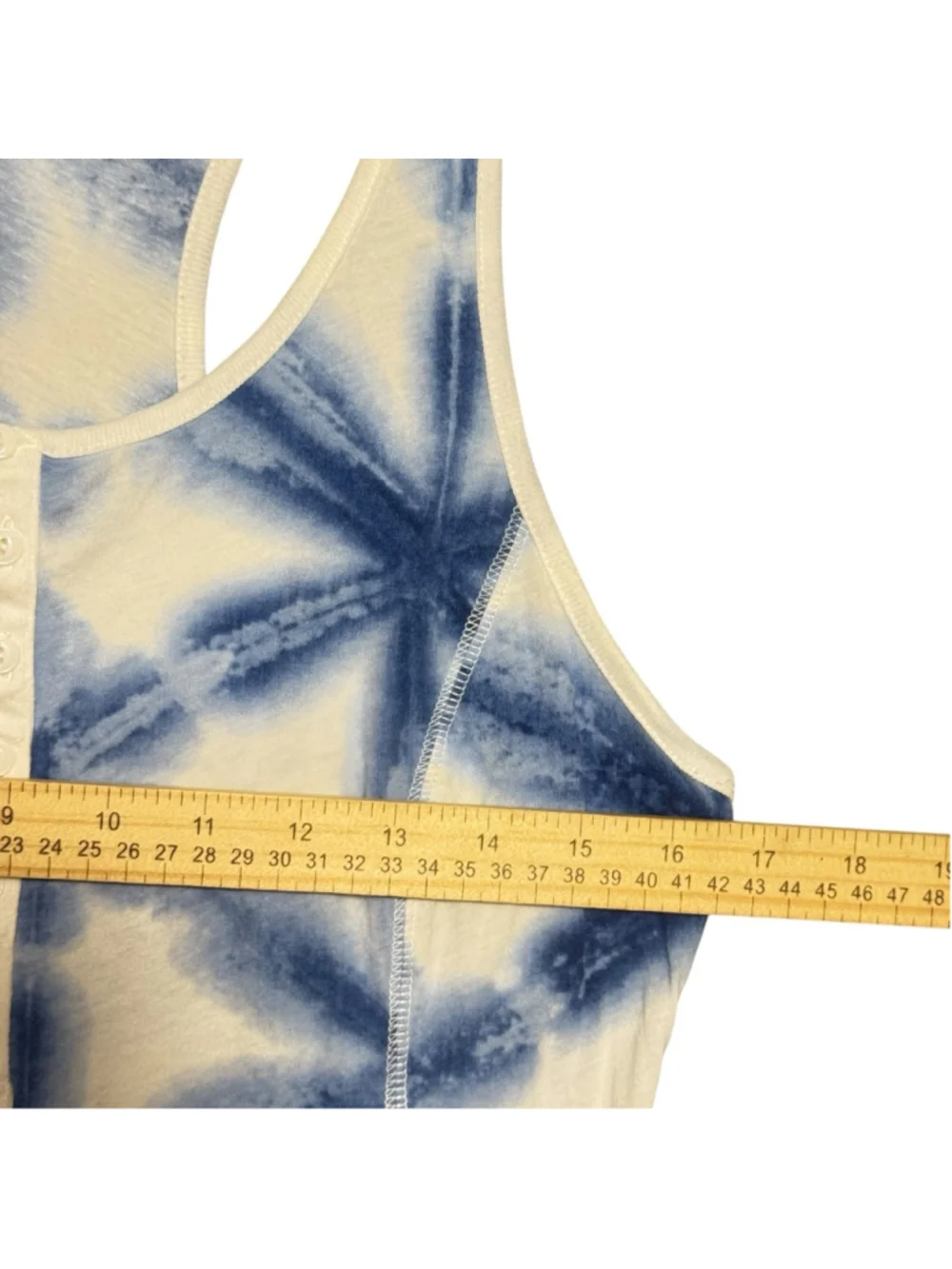 Size M Lauren Jeans Co Ralph Lauren Blue White Tie-Dye Cotton Tank Dress